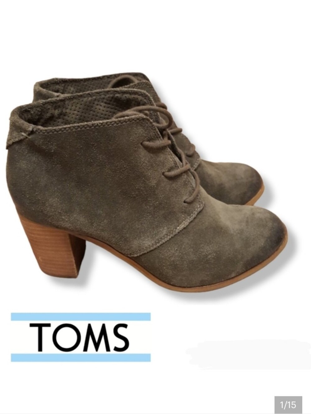 Toms Booties Lunata Lace-Up Burnished Ankle  300416 Size 7